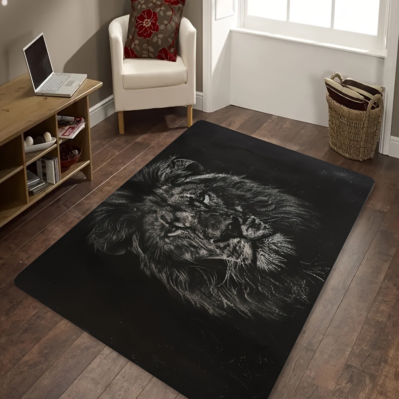 Home Textiles Definition - Majestic Lion High Definition Printed Non-Slip