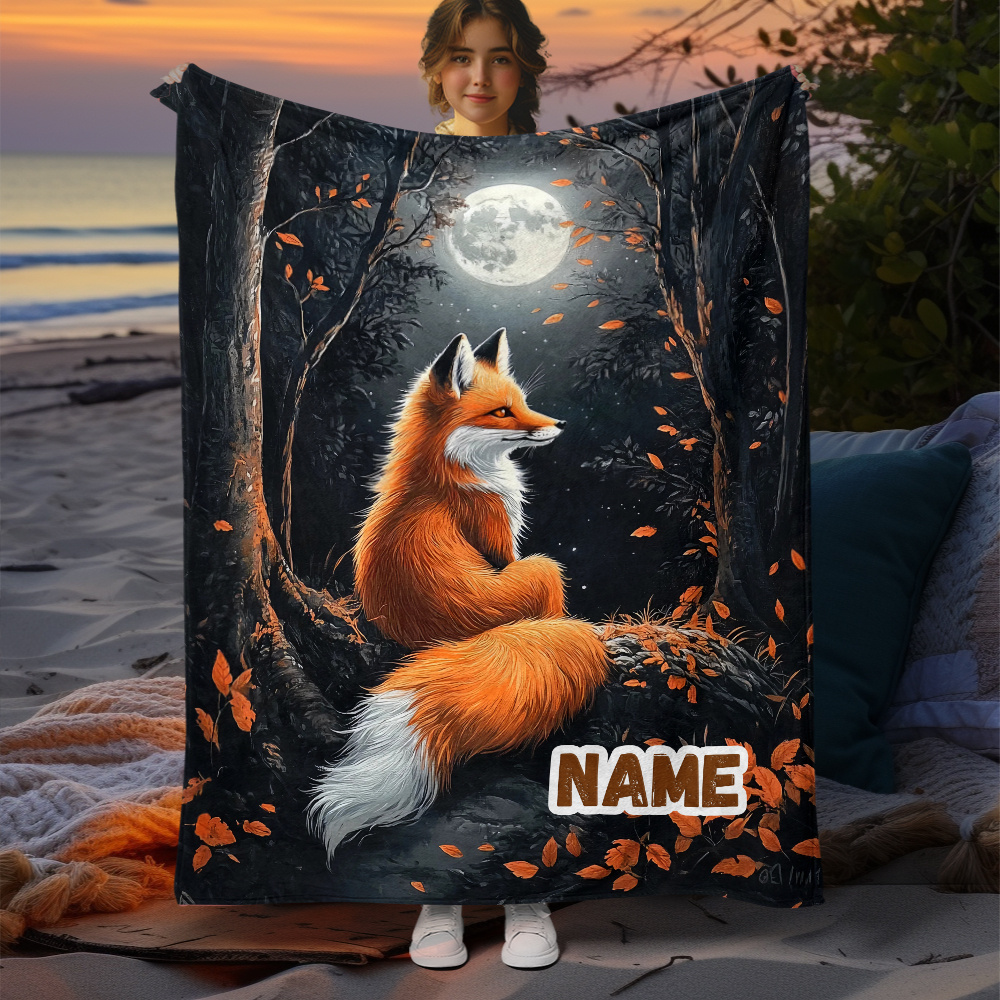 Home Textiles Definition - Personalized fox pattern high-definition printed flannel