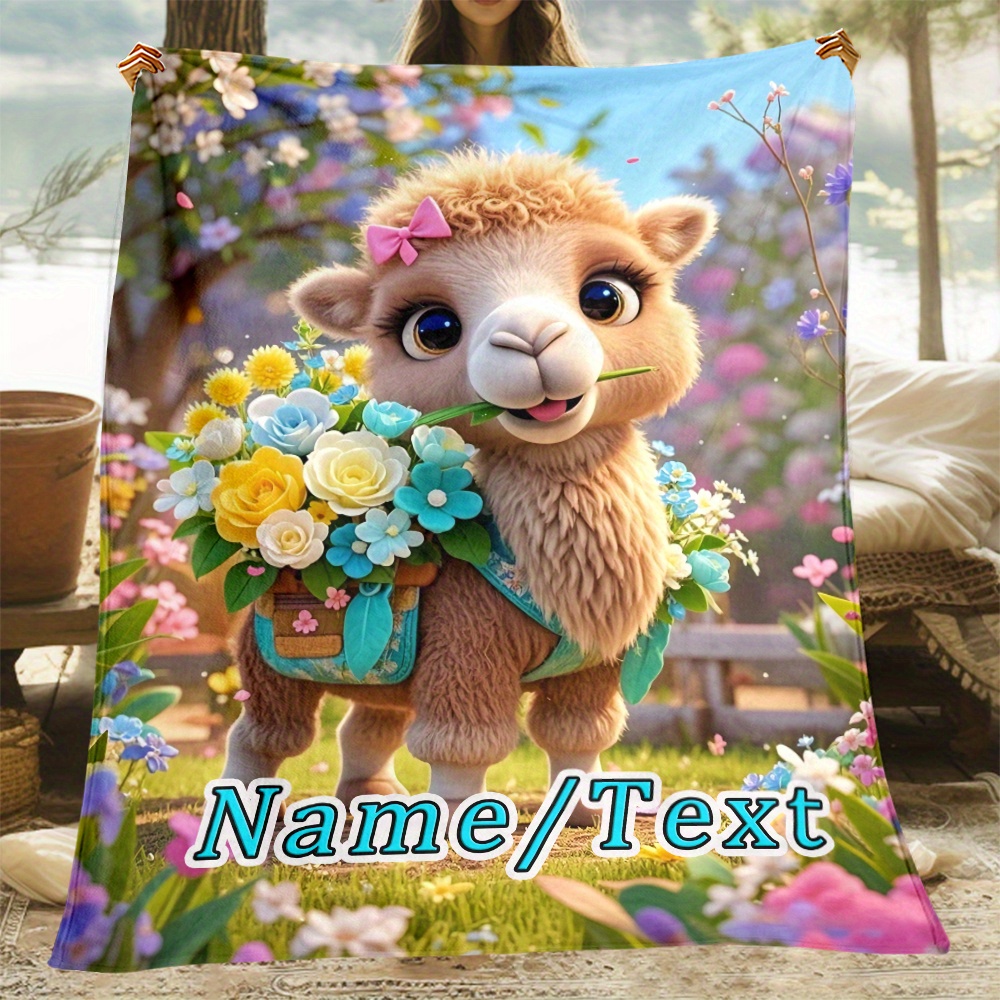Home Textiles Definition - Customizable cartoon camel flannel blanket is