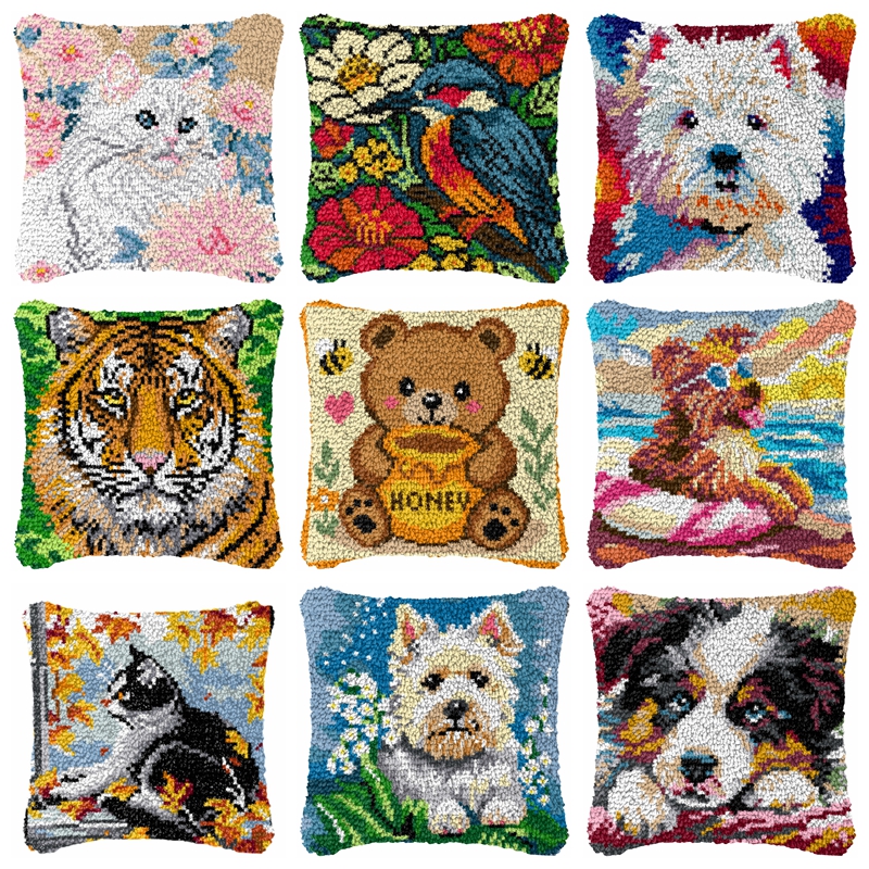 Home.Textiles Cushion - DIY Cute Animal Latch Hook Kit