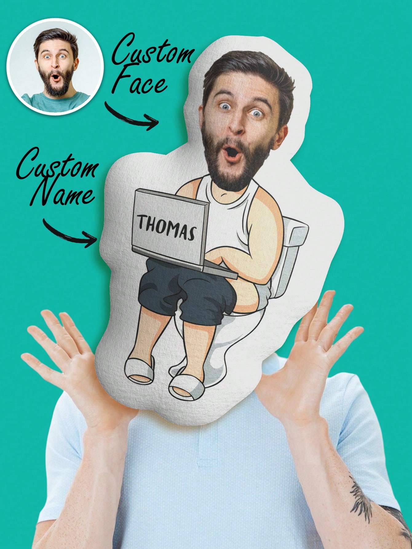 Home Textile - Custom Funny Ugly Face Pillow Personalized