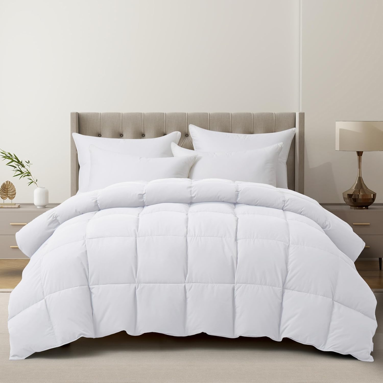 Duvet Insert White - All-Season Goose Feather Down Comforter Queen,