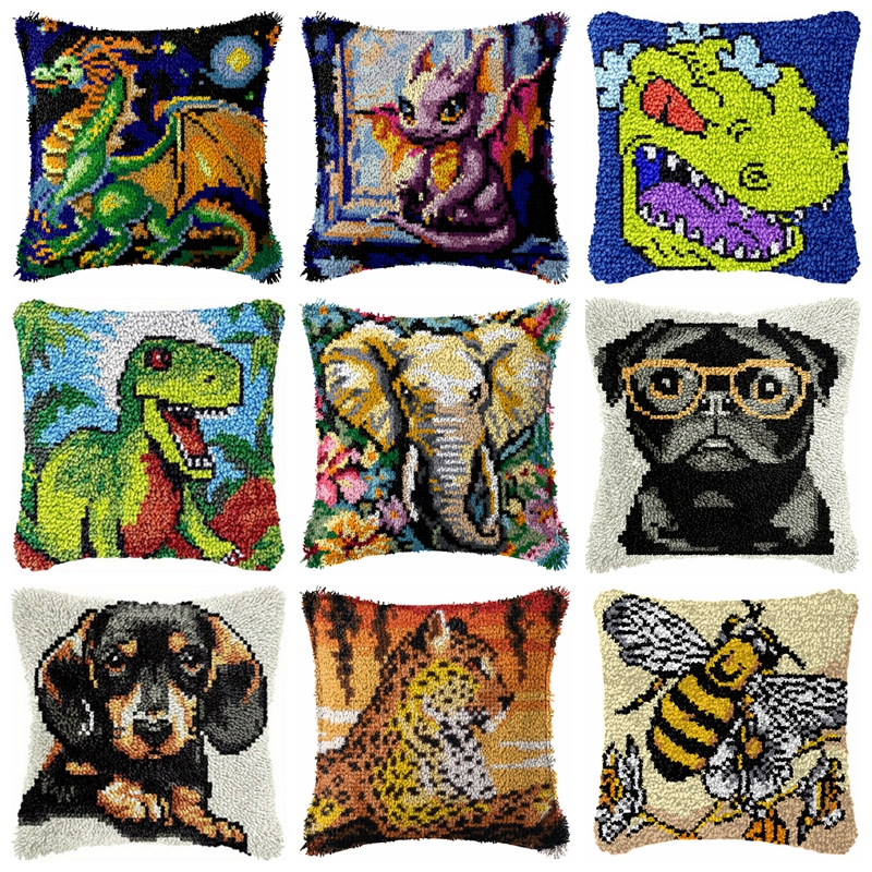 Dinosaur Latch Hook Pillow Kit - Home.Textiles Cushion recension och pris