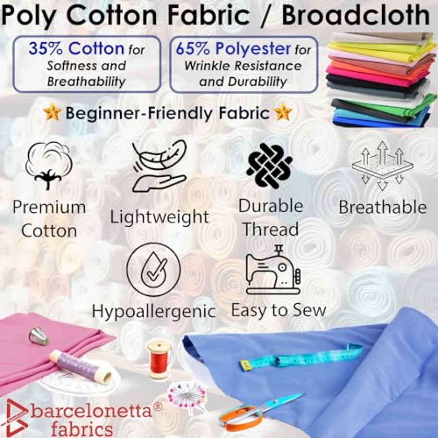 Poly Cotton Fabric for Sewing  - Home Textile recension och pris