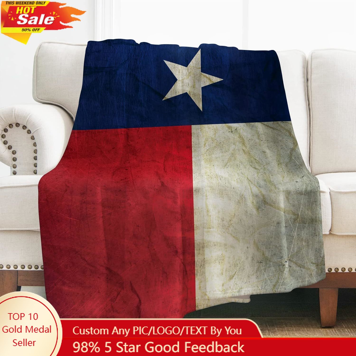 Levens Texas Flag Throw Blanke - Home Textile recension och pris