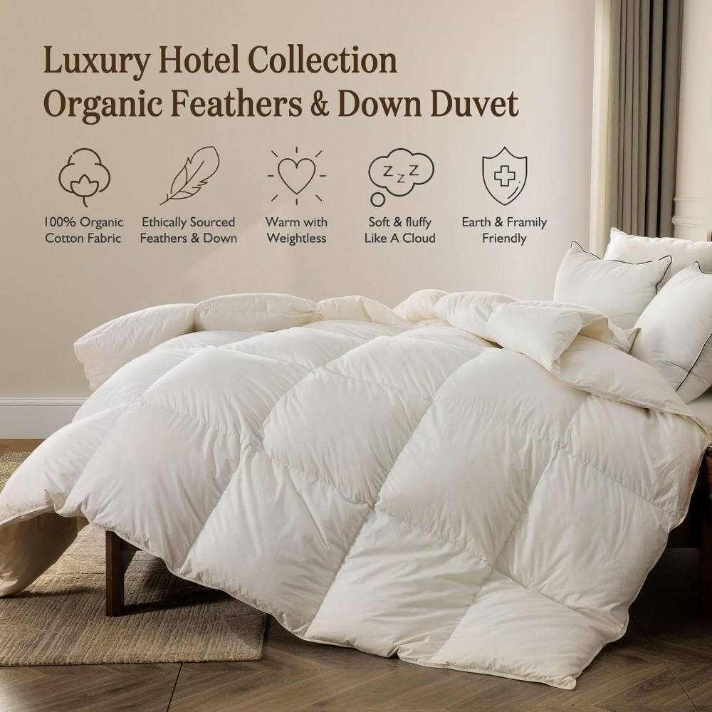 Organic Feather Down Comforter - Duvet Insert White recension och pris