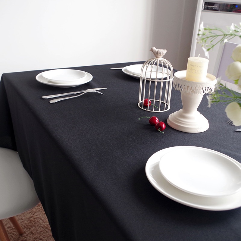 Solid Black Rectangle Tableclo - Home Textiles Exhibition recension och pris