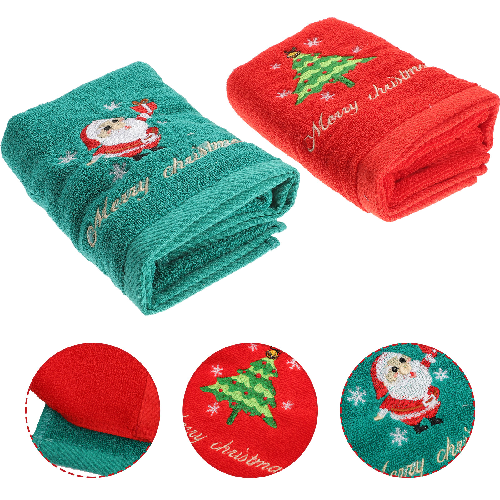 2Pcs Christmas Cotton Towels E - Home Textiles Pakistan recension och pris